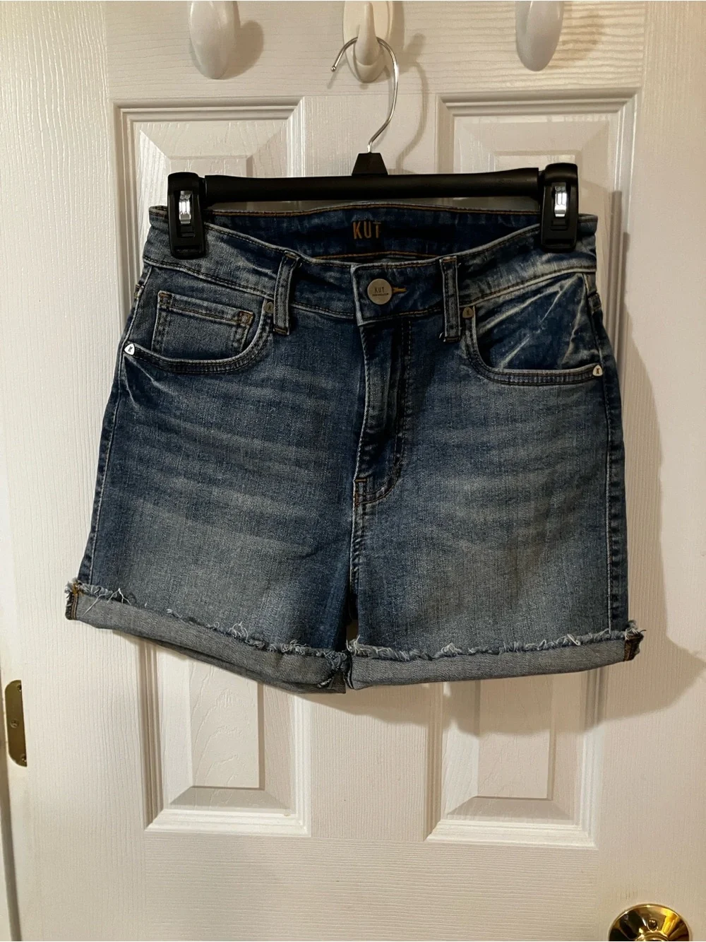 Kut From The Kloth High Rise Fray Hem Denim Short 0
